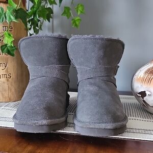 BearPaw Charcoal Ankle Booties